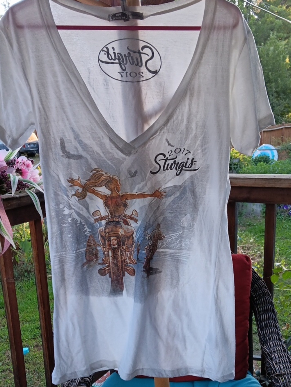 Sturgis 2017 Women's White Graphic V-Neck Tee